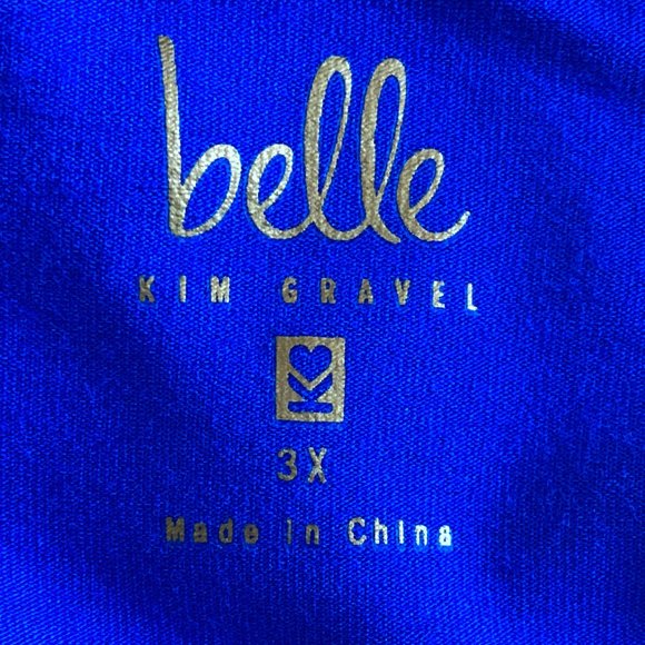 belle by kim gravel NWOT cold shoulder top with grommets cobalt blue 3X NWOT - Picture 8 of 12